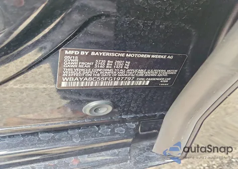 2015 BMW 750 I z USA, uszkodzony, nr VIN WBAYA8C55FG197797